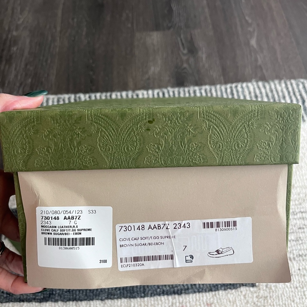 NEW 🤎 Gucci Interlocking GG Brown Supreme Canvas & Leather Driver M7.5/8 W9.5-10 - Picture 11 of 13
